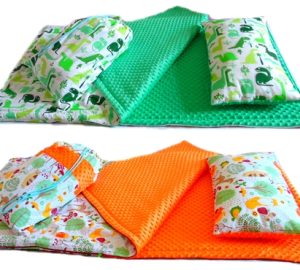 Komplety Dziecięce Śpiwór 140cm Ocieplane 2cm Poduszka Worek Haft