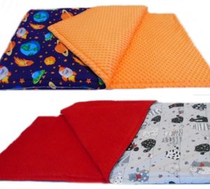 Śpiwory dla dzieci 120cm ocieplenie 2cm Minky/Bawełna