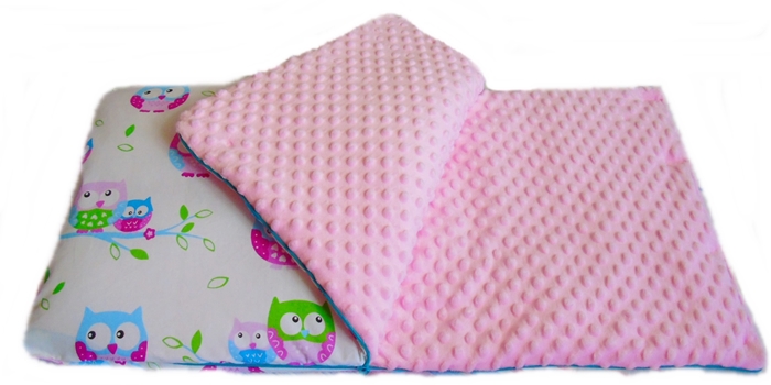 Zygzak Baby śpiworek minky różowy kołyska